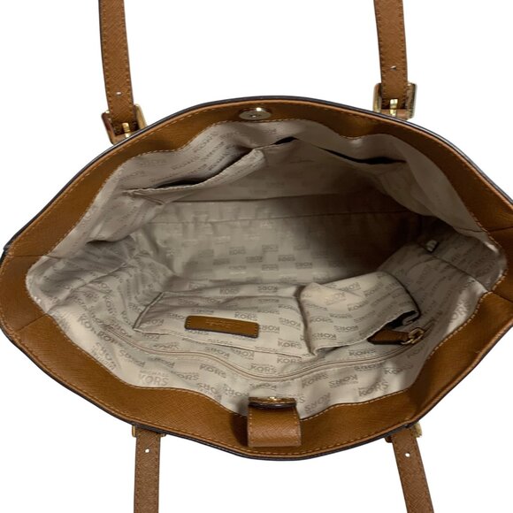 MK Michael Kors Jet Set Travel Large Saffiano Leather North/South Tote Handbag - Picture 7 of 11